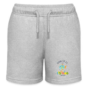 Born to go fishing with my dad - Kids Organic Sweat Shorts by Stanley/Stella - heather grey - Front