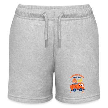 Feuerwehrmann Geburtstagsshirt 4 Jahre - Kinder Organic Joggingshorts Mini Bolter von Stanley/Stella - Grau meliert - Vorne