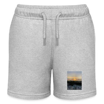 Sonnenuntergang am Strand - Kinder Organic Joggingshorts Mini Bolter von Stanley/Stella - Grau meliert - Vorne