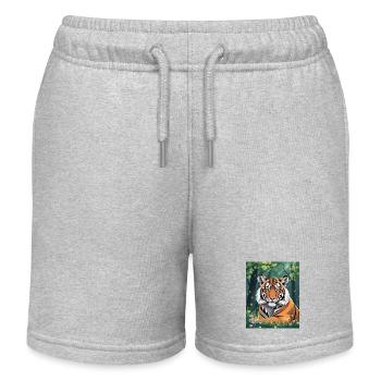 Tigre Majestueux - Short de jogging enfant bio Stanley/Stella - gris chiné - Devant