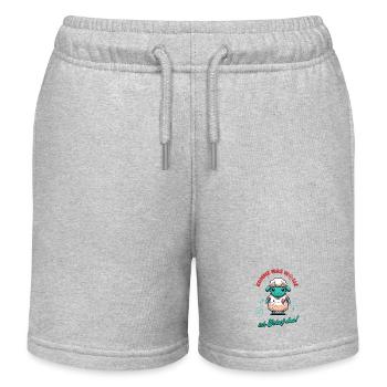 Komme was Wolle ich Schaf das! - Kinder Organic Joggingshorts Mini Bolter von Stanley/Stella - Grau meliert - Vorne