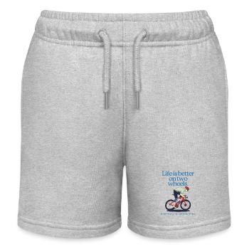 Life is better on two wheels (Roadbike) - Kids Organic Sweat Shorts by Stanley/Stella - heather grey - Front