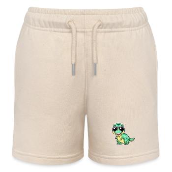 Dino mit Brille - Cool - Kinder Organic Joggingshorts Mini Bolter von Stanley/Stella - Natur - Vorne
