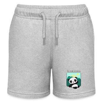 Even pandas love camping - Kids Organic Sweat Shorts by Stanley/Stella - heather grey - Front