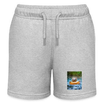 Sloth bathing, funny animals for kids - Kids Organic Sweat Shorts by Stanley/Stella - heather grey - Front