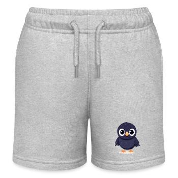 Petit corbeau - Short de jogging enfant bio Stanley/Stella - gris chiné - Devant