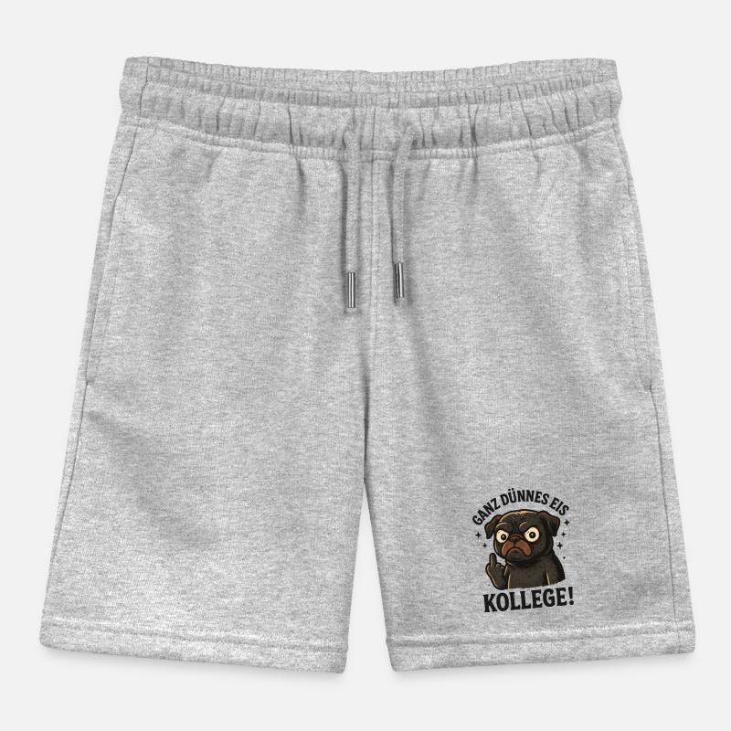 Very thin colleague pug dog Kids Organic Sweat Shorts by Stanley/Stella