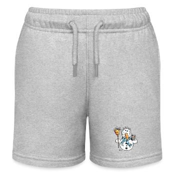 Knuffiger Schneemann - Kinder Organic Joggingshorts Mini Bolter von Stanley/Stella - Grau meliert - Vorne