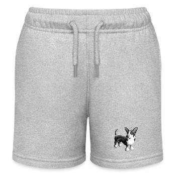 Welsh Corgi Cardigan - Kids Organic Sweat Shorts by Stanley/Stella - heather grey - Front