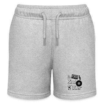 80er Party Retro Fun Shirt , Ein Kind der 80er(25) - Kinder Organic Joggingshorts Mini Bolter von Stanley/Stella - Grau meliert - Vorne