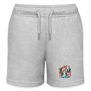 Andalusian village square - Kids Organic Sweat Shorts by Stanley/Stella - heather grey - Front