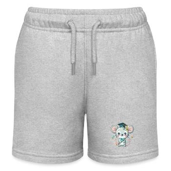 Souris Diplômée Astucieuse - Short de jogging enfant bio Stanley/Stella - gris chiné - Devant
