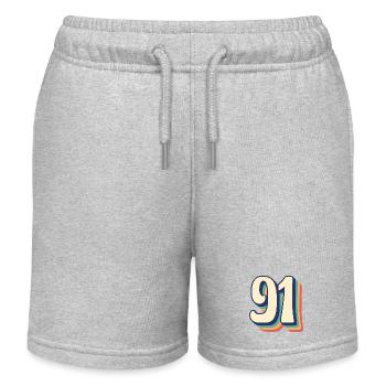 T-Shirt rétro Vintage numéro 91 quatre-vingt-onze - Short de jogging enfant bio Stanley/Stella - gris chiné - Devant