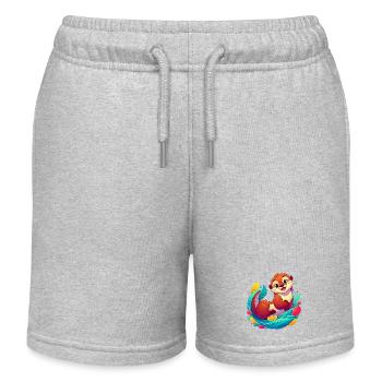 Loutre - Short de jogging enfant bio Stanley/Stella - gris chiné - Devant