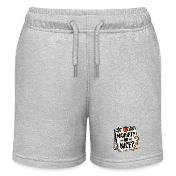 Naughty or Nice - Kids Organic Sweat Shorts by Stanley/Stella - heather grey - Front