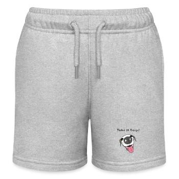 Take It Easy Pup Cartoon, italienischer Windhund - Kinder Organic Joggingshorts Mini Bolter von Stanley/Stella - Grau meliert - Vorne