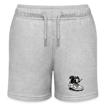 Squirrel in sneakers! - Kids Organic Sweat Shorts by Stanley/Stella - heather grey - Front