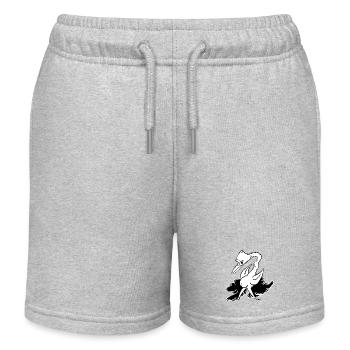 Fantasy Lying Animal with Flight Attributes - Kids Organic Sweat Shorts by Stanley/Stella - heather grey - Front