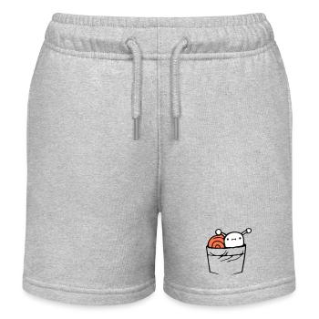 Schnecke Brusttasche Hemdtasche Tasche unterwegs - Kinder Organic Joggingshorts Mini Bolter von Stanley/Stella - Grau meliert - Vorne