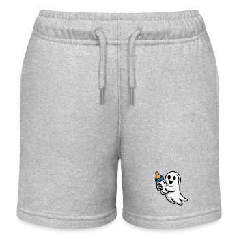 Ghost with pacifier illustration - Kids Organic Sweat Shorts by Stanley/Stella - heather grey - Front