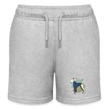Italian Greyhound Dog Greyhound - Kids Organic Sweat Shorts by Stanley/Stella - heather grey - Front