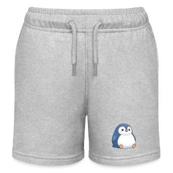 Niedlicher molliger Cartoon Pinguin sitzt Chubby - Kinder Organic Joggingshorts Mini Bolter von Stanley/Stella - Grau meliert - Vorne