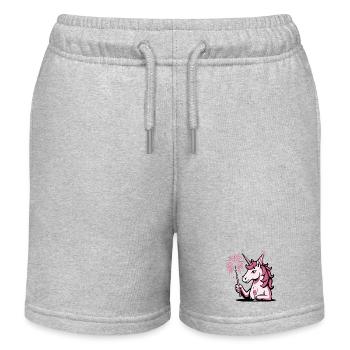 Silvester Einhorn 2026 - Kinder Organic Joggingshorts Mini Bolter von Stanley/Stella - Grau meliert - Vorne