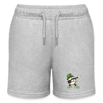 Baseball-Leprechaun St. Patrick's - Kinder Organic Joggingshorts Mini Bolter von Stanley/Stella - Grau meliert - Vorne