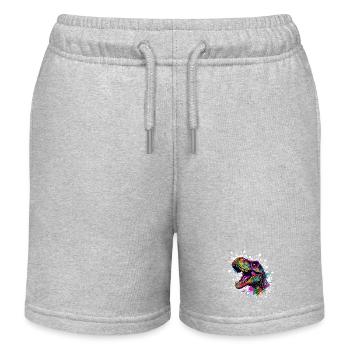 Bunter Dino-Splatter - Kinder Organic Joggingshorts Mini Bolter von Stanley/Stella - Grau meliert - Vorne