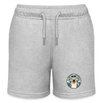 Maman ! Le Cri des Mouettes : Humour Parent - Short de jogging enfant bio Stanley/Stella - gris chiné - Devant