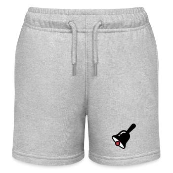 School Bell Ring Break Retro - Kids Organic Sweat Shorts by Stanley/Stella - heather grey - Front