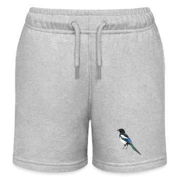 Cobalt Blue Tail Magpie - Kids Organic Sweat Shorts by Stanley/Stella - heather grey - Front