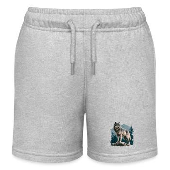 Wolf - Kinder Organic Joggingshorts Mini Bolter von Stanley/Stella - Grau meliert - Vorne