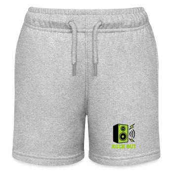 Rock Out Lautsprecher Icon - Kinder Organic Joggingshorts Mini Bolter von Stanley/Stella - Grau meliert - Vorne