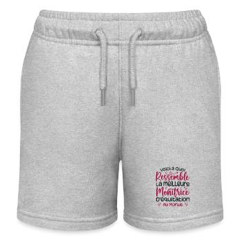 Der beste Reitlehrer der Welt - Kinder Organic Joggingshorts Mini Bolter von Stanley/Stella - Grau meliert - Vorne