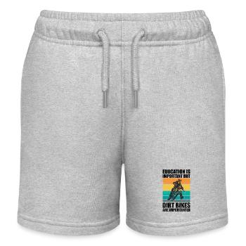 Bildung ist wichtig, aber Dirtbikes wichtiger - Kinder Organic Joggingshorts Mini Bolter von Stanley/Stella - Grau meliert - Vorne
