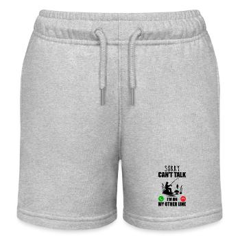Tut mir leid, ich kann nicht sprechen, ich bin in meiner anderen Leitung - Kinder Organic Joggingshorts Mini Bolter von Stanley/Stella - Grau meliert - Vorne