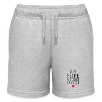 Ich bin klein, aber ich bin der Chef - Kinder Organic Joggingshorts Mini Bolter von Stanley/Stella - Grau meliert - Vorne
