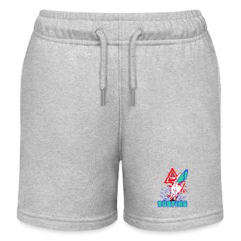 Stop - Surfing - Kids Organic Sweat Shorts by Stanley/Stella - heather grey - Front