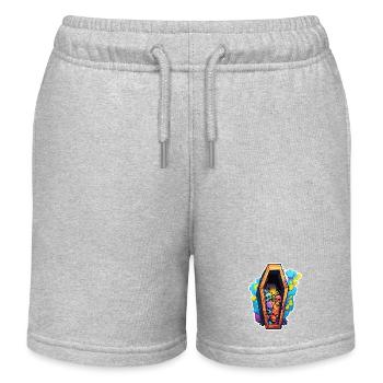 Sarg / Letzte Ruhestätte / Erde / Bestattung - Kinder Organic Joggingshorts Mini Bolter von Stanley/Stella - Grau meliert - Vorne
