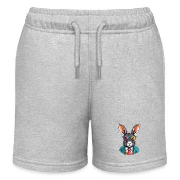 Hase im Anzug - Kinder Organic Joggingshorts Mini Bolter von Stanley/Stella - Grau meliert - Vorne