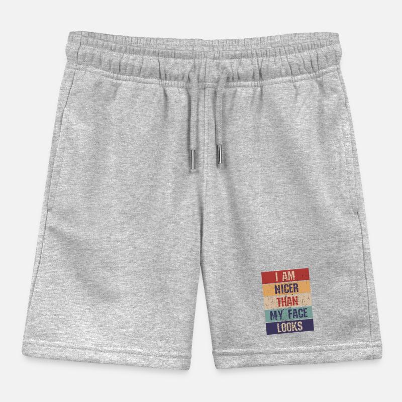 Ich bin netter als mein Gesicht aussieht Kinder Organic Joggingshorts Mini Bolter von Stanley/Stella