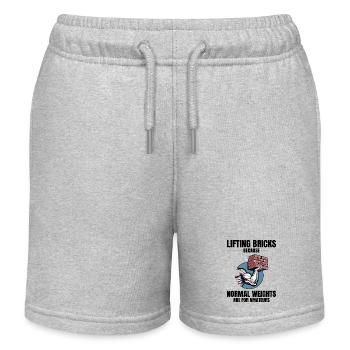Bricklifting Humor: Jenseits gewöhnlicher Gewichte Ziegelsteine - Kinder Organic Joggingshorts Mini Bolter von Stanley/Stella - Grau meliert - Vorne