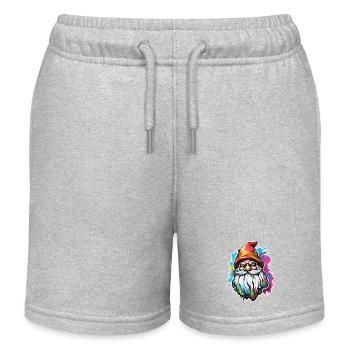 Nain de jardin / Fairyland / Leprechaun / Gnome / Logo - Short de jogging enfant bio Stanley/Stella - gris chiné - Devant