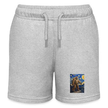 Bigfoot, Big Foot, Van Gogh, Starry Night - Kids Organic Sweat Shorts by Stanley/Stella - heather grey - Front