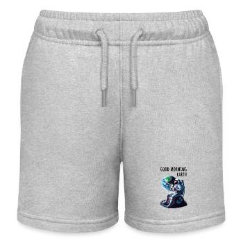 Good morning earth Astronaut - Kids Organic Sweat Shorts by Stanley/Stella - heather grey - Front