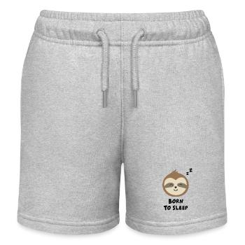 Born to sleep - Faultier - Kinder Organic Joggingshorts Mini Bolter von Stanley/Stella - Grau meliert - Vorne