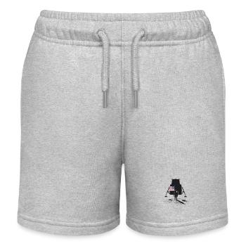 Moon Landing Astronaut and Flag - Kids Organic Sweat Shorts by Stanley/Stella - heather grey - Front