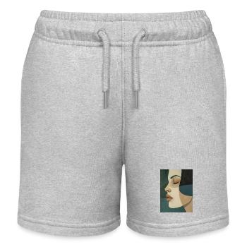 Poster Minimalist Portrait 3 - Kinder Organic Joggingshorts Mini Bolter von Stanley/Stella - Grau meliert - Vorne