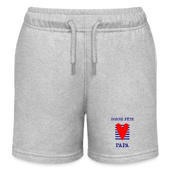 PAPA. VATERTAG. FROHER VATERTAG. ALLES GUTE ZUM GEBURTSTAG. - Kinder Organic Joggingshorts Mini Bolter von Stanley/Stella - Grau meliert - Vorne